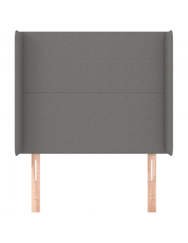 Testiera ad Orecchio Grigio Scuro 83x16x118/128 cm in Tessuto