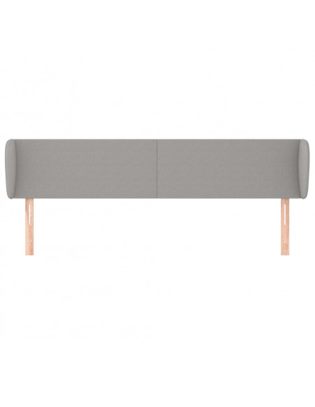 Testiera ad Orecchio Grigio Chiaro 163x23x78/88 cm in Tessuto