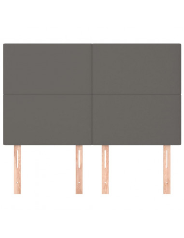 Testiere 4 pz Grigie 72x5x78/88 cm in Similpelle