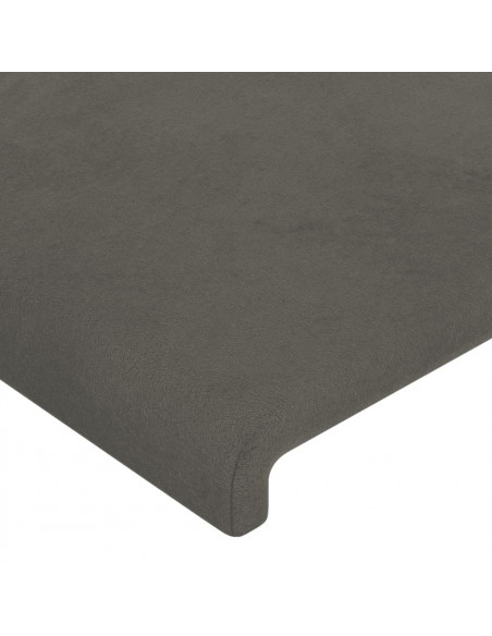 Testiera a LED Grigio Scuro 147x16x118/128cm in Velluto