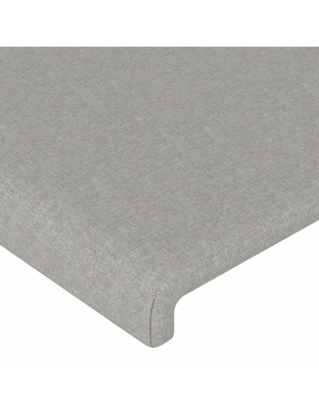 Testiera a LED Grigio Chiaro 83x16x118/128 cm in Tessuto
