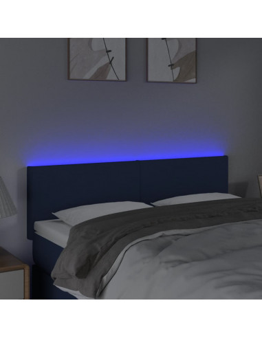 Testiera a LED Crema 144x5x78/88 cm in Tessuto