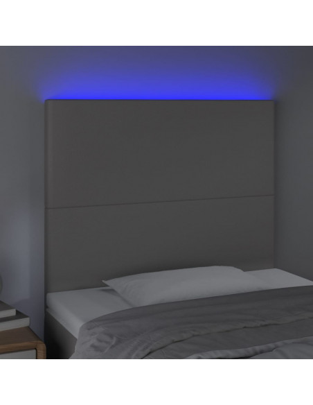 Testiera a LED Grigio 80x5x118/128 cm in Similpelle