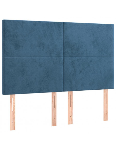 Testiere 4 pz Blu Scuro 72x5x78/88 cm in Velluto