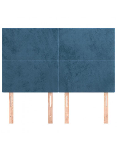 Testiere 4 pz Blu Scuro 72x5x78/88 cm in Velluto