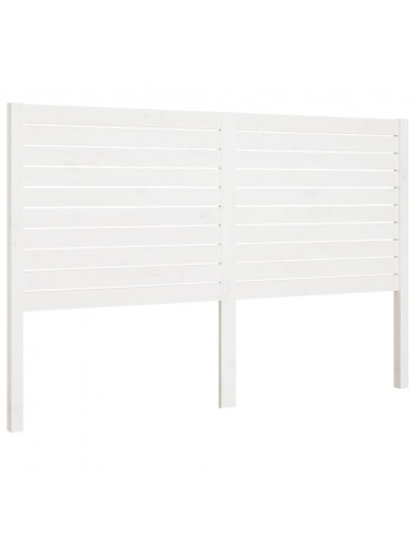 Testiera per Letto Bianca 166x4x100cm in Legno Massello di Pino