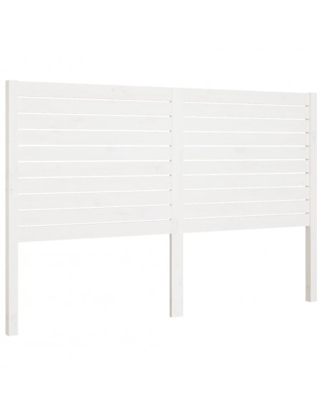 Testiera per Letto Bianca 166x4x100cm in Legno Massello di Pino