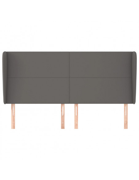 Testiera ad Orecchio Grigio 163x23x118/128cm in Similpelle