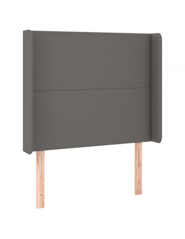 Testiera ad Orecchio Grigio 83x16x118/128 cm in Similpelle