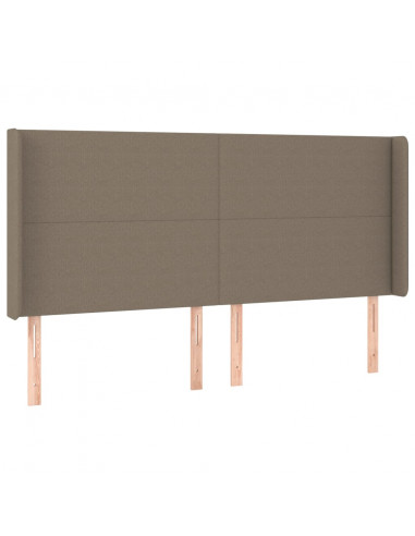 Testiera ad Orecchio Tortora 203x16x118/128 cm in Tessuto