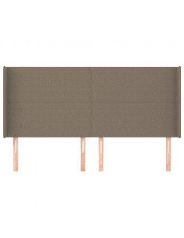 Testiera ad Orecchio Tortora 203x16x118/128 cm in Tessuto