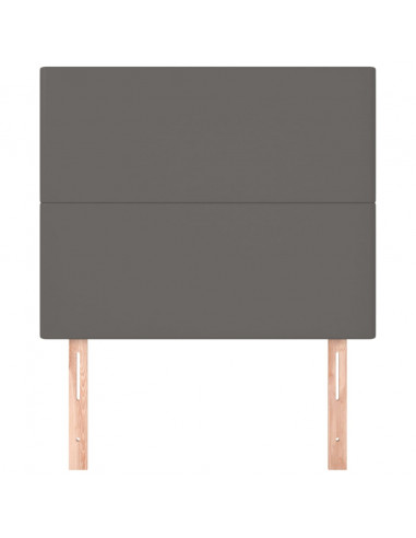 Testiera 2 pz Grigio 80x5x78/88 cm in Similpelle