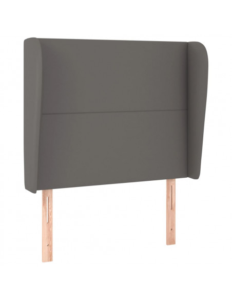 Testiera ad Orecchio Grigia 83x23x118/128 cm in Similpelle