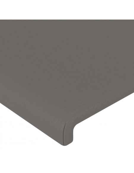 Testiera ad Orecchio Grigia 83x23x118/128 cm in Similpelle