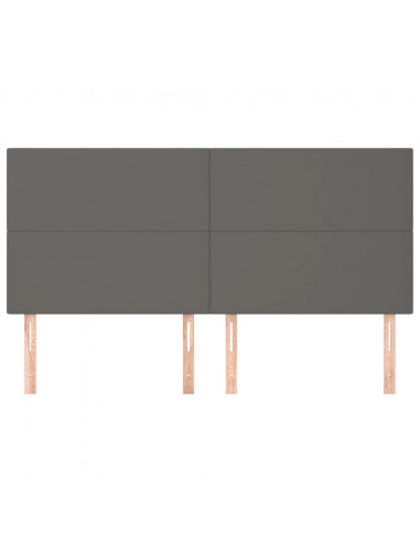 Testiera 4 pz Grigio 80x5x78/88 cm in Similpelle