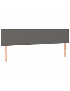 Testiera 2 pz Grigio 80x5x78/88 cm in Similpelle 2