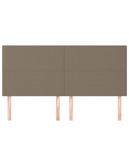 Testiera 4 pz Tortora 100x5x78/88 cm in Tessuto