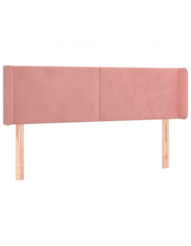 Testiera ad Orecchio Rosa 147x16x78/88 cm in Velluto