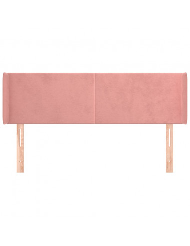 Testiera ad Orecchio Rosa 147x16x78/88 cm in Velluto