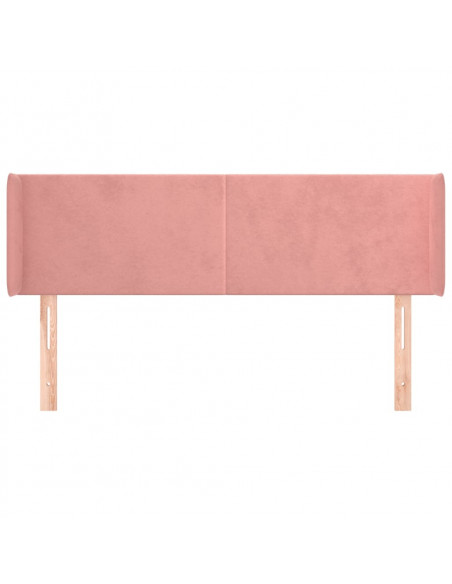 Testiera ad Orecchio Rosa 147x16x78/88 cm in Velluto