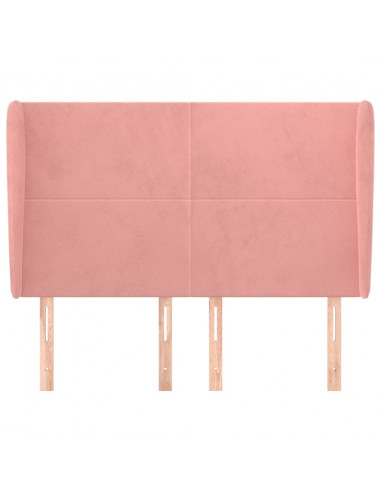 Testiera ad Orecchio Rosa 147x23x118/128 cm in Velluto