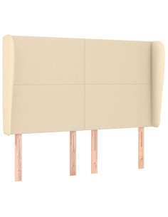 Testiera ad Orecchio Crema 147 x 23 x 118/128 cm in Tessuto 2