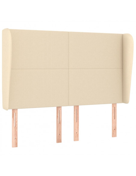 Testiera ad Orecchio Crema 147 x 23 x 118/128 cm in Tessuto