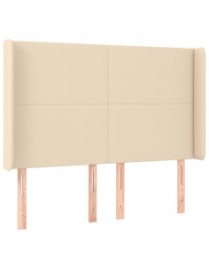 Testiera ad Orecchio Crema 147x16x118/128 cm in Tessuto 2