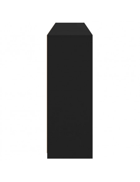 Credenze con Luci LED 3 pz Nere in Legno Multistrato