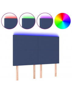 Testiera a LED Blu 144x5x118/128 cm in Tessuto 2