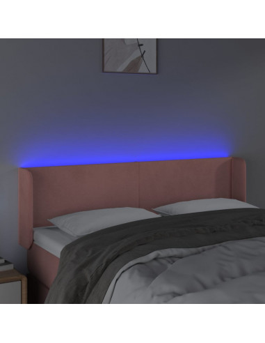 Testiera a LED Rosa 147x16x78/88 cm in Velluto