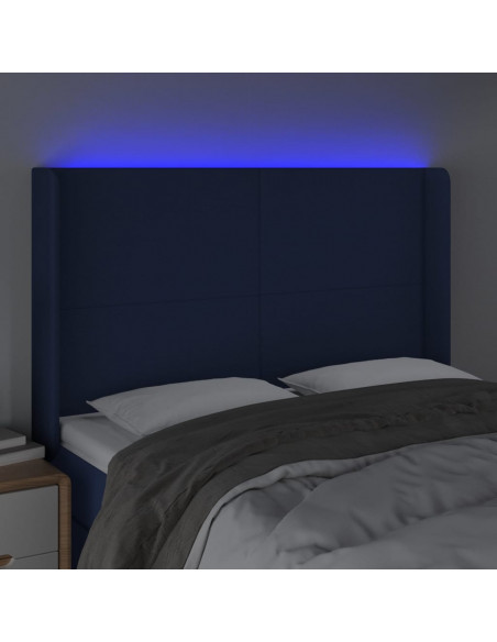 Testiera a LED Blu 147x16x118/128 cm in Tessuto