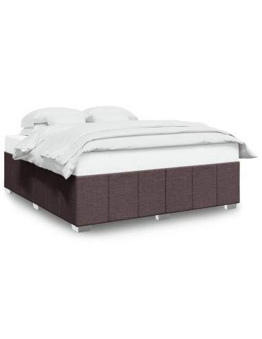 Giroletto senza Materasso Marrone Scuro 200x200 cm in Tessuto