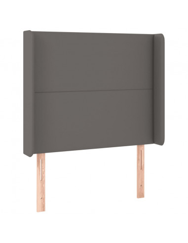 Testiera a LED Grigio 83x16x118/128 cm in Similpelle