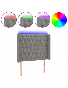 Testiera a LED Grigio Chiaro 103x16x118/128 cm in Velluto 2