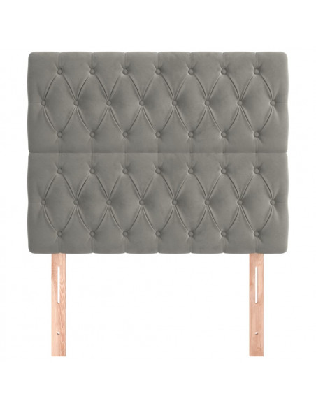 Testiere 2 pz Grigio Chiaro 100 x 7 x 78/88 cm in Velluto
