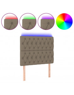 Testiera a LED tortora 100x7x118/128cm in Tessuto 2