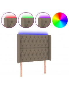 Testiera a LED Tortora 103x16x118/128 cm in Tessuto 2