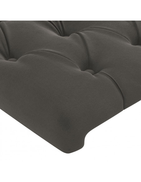 Testiera ad Orecchio Grigio Scuro 163x23x78/88 cm in Velluto