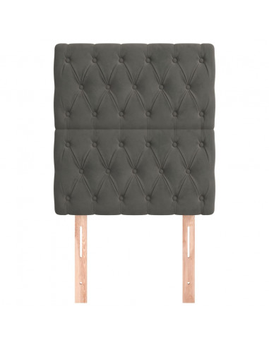 Testiera 2 pz Grigio Scuro 80x7x78/88 cm in Velluto