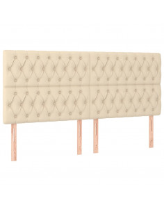 Testiera 4 pz Crema 100 x 7 x 78/88 cm in Tessuto 2