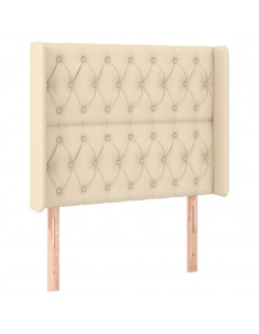 Testiera ad Orecchio Crema 103x16x118/128 cm in Tessuto 2