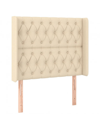 Testiera ad Orecchio Crema 103x16x118/128 cm in Tessuto