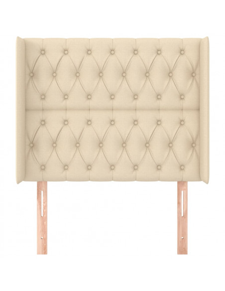 Testiera ad Orecchio Crema 103x16x118/128 cm in Tessuto