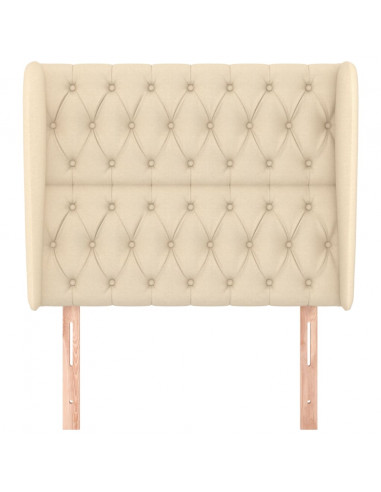 Testiera ad Orecchio Crema 103x23x118/128 cm in Tessuto