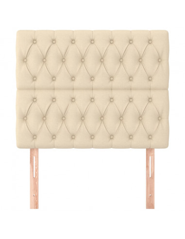 Testiera 2 pz Crema 100 x 7 x 78/88 cm in Tessuto