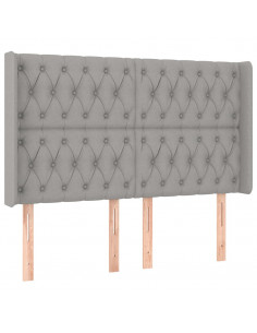 Testiera ad Orecchio Grigio Chiaro 163x16x118/128 cm in Tessuto 2