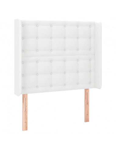 Testiera a LED Bianco 103x16x118/128 cm in Similpelle