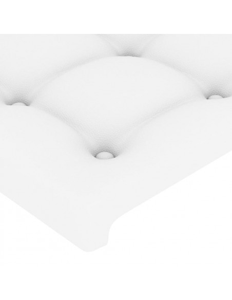 Testiera a LED Bianco 103x16x118/128 cm in Similpelle
