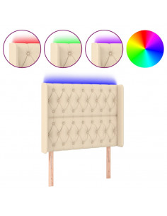 Testiera a LED Crema 103x16x118/128 cm in Tessuto 2